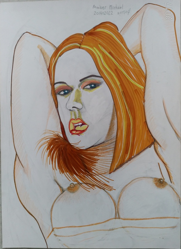 color sketch of Amber Michael