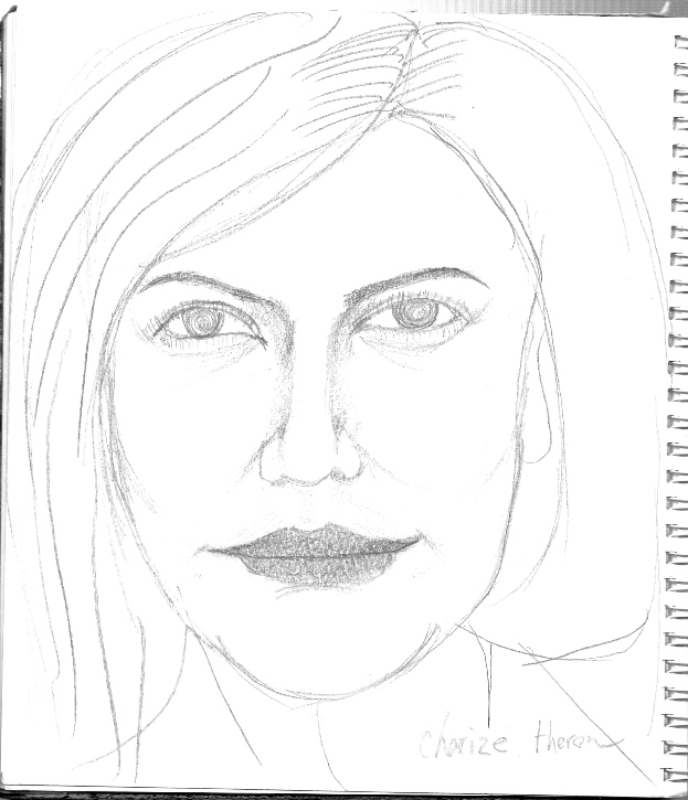Charlize Theron pencil sketch