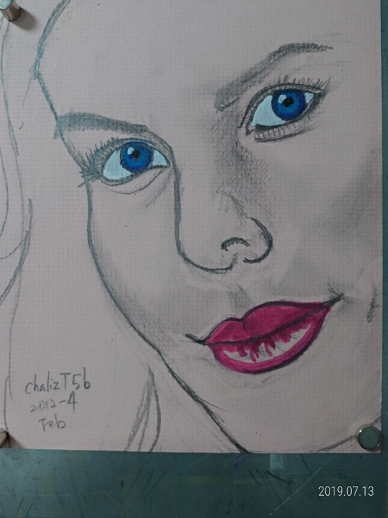 Charlize Theron color sketch