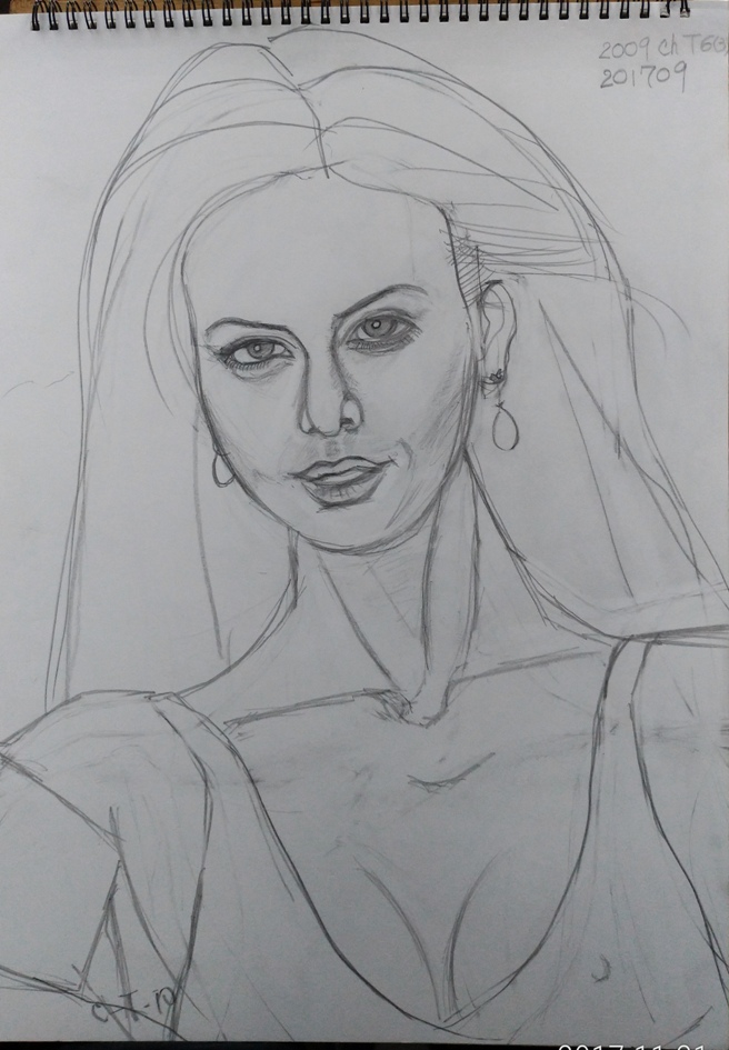 Charlize Theron pencil sketch