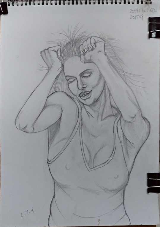 Charlize Theron b/w sketch