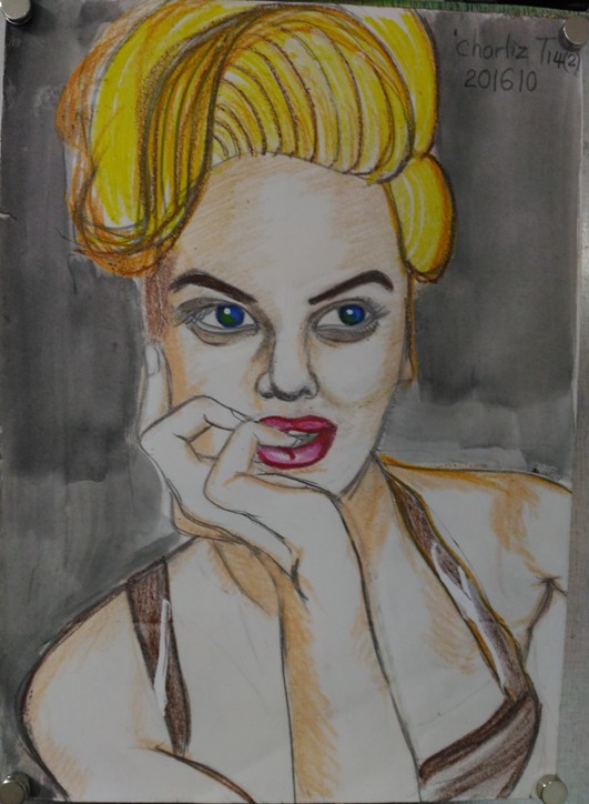 Charlize Theron color sketch