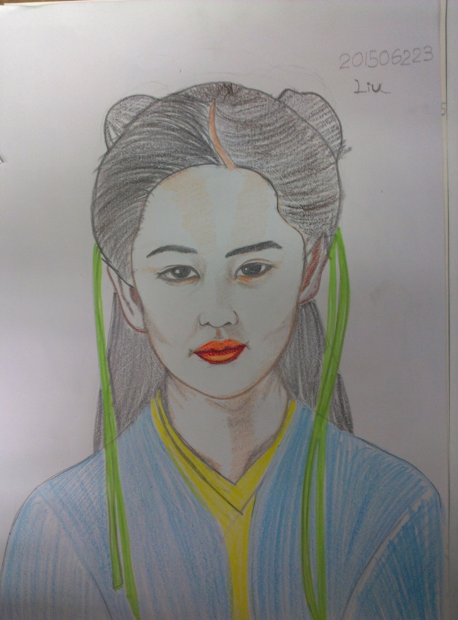 color sketches of Crystal Liu