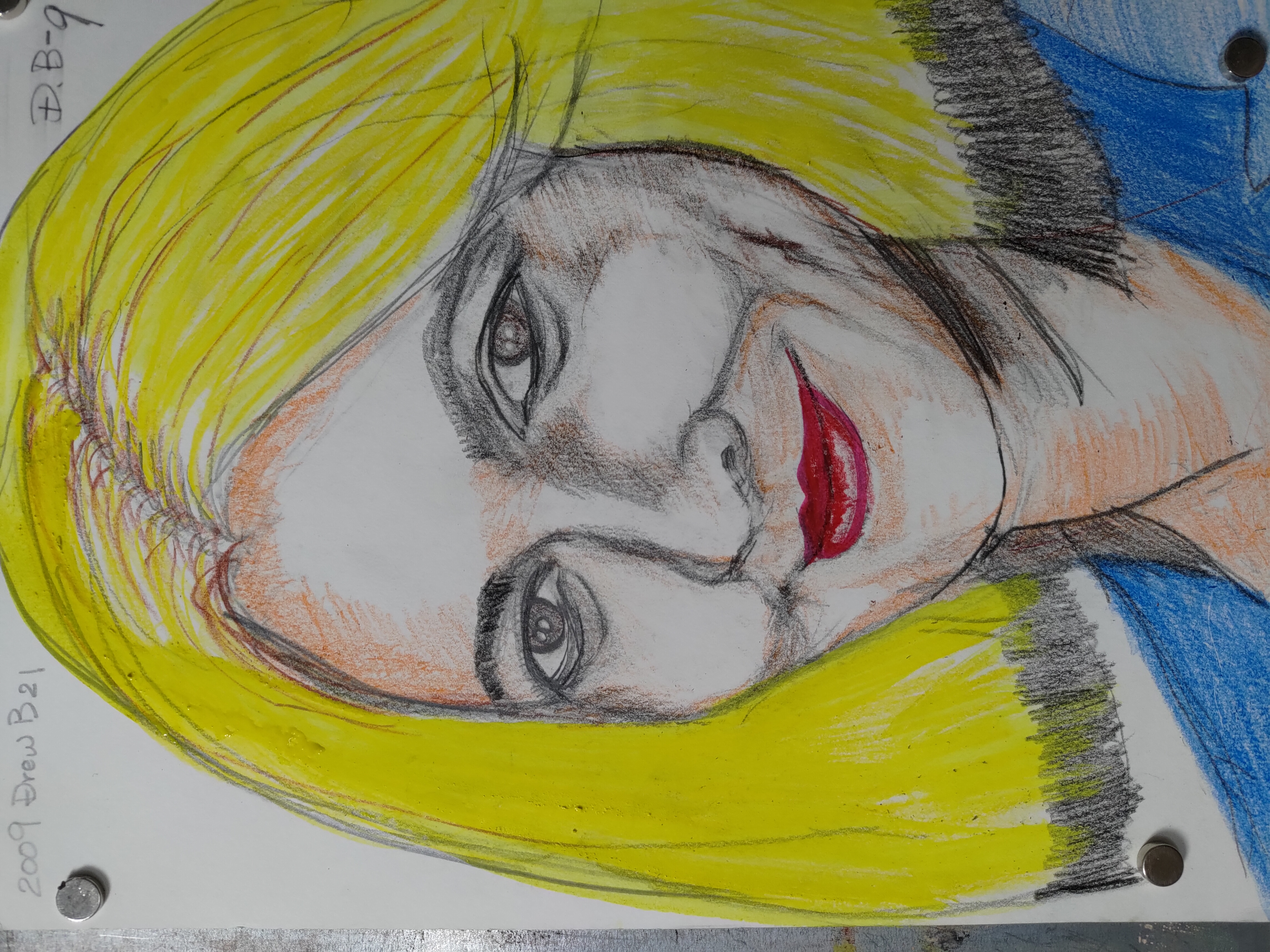 color sketch of Drew Barrymore