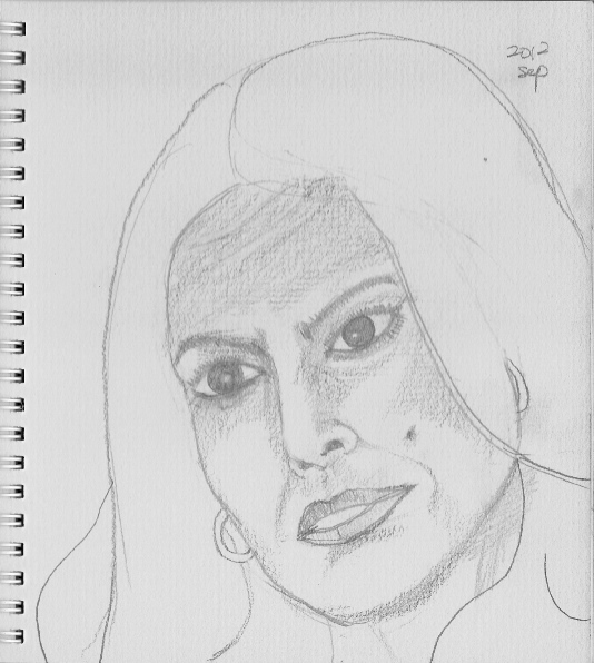 pencil sketches of Eva Mendes