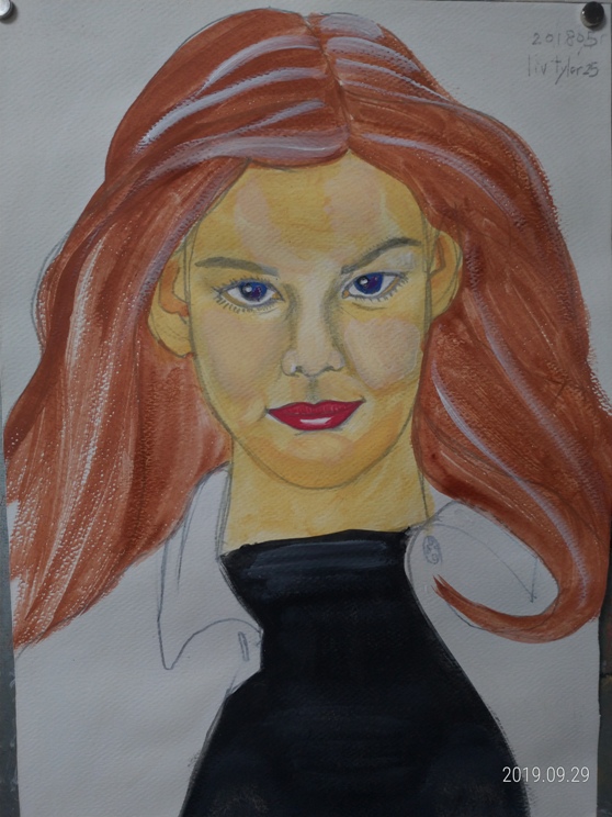 color sketch of Liv Tyler