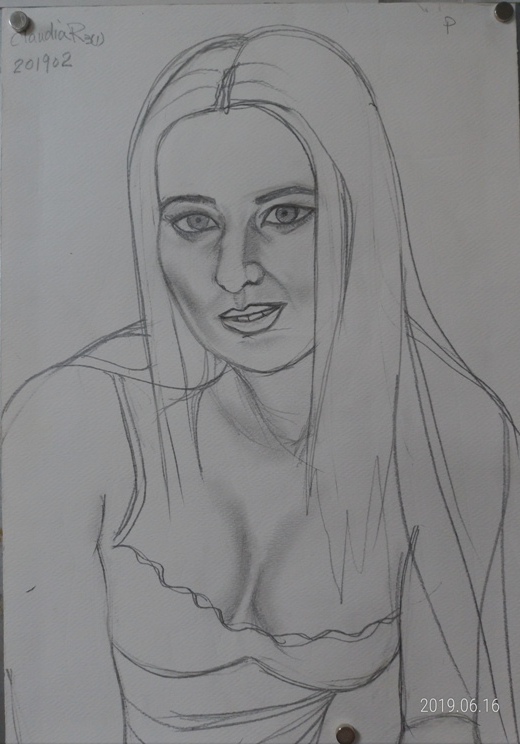 sketch of Melissa Laurent