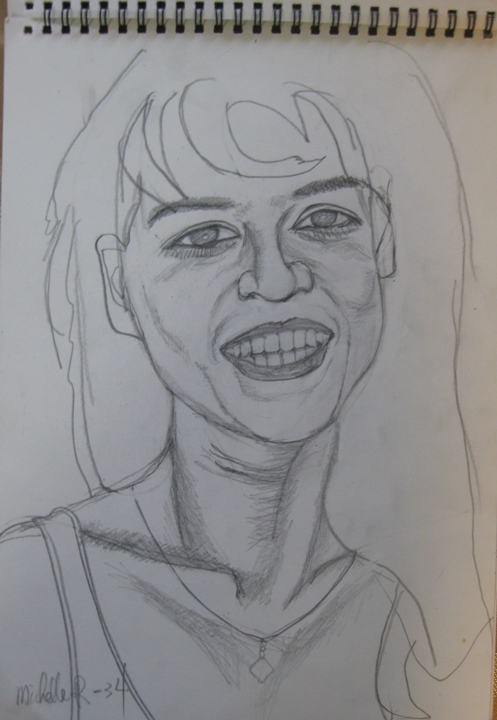 sketch of Michelle Rodriguez