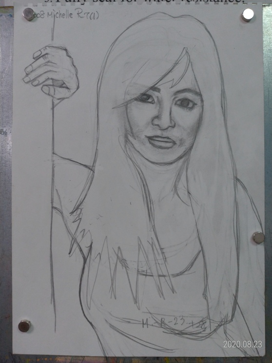 sketch of Michelle Rodriguez