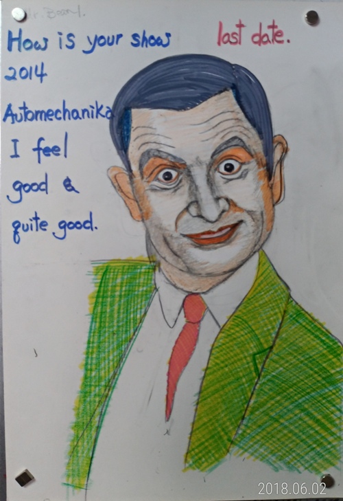 color sketch of Mr.Bean