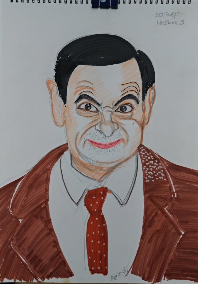 color sketch of Mr.Bean