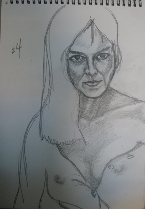 sketch of Sharon Stone