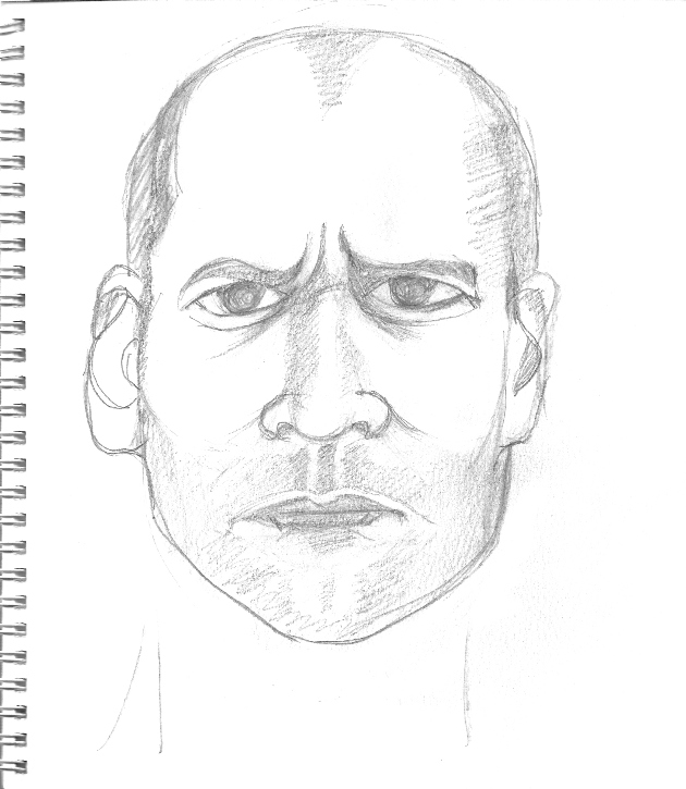 pencil sketch of Jason Statham