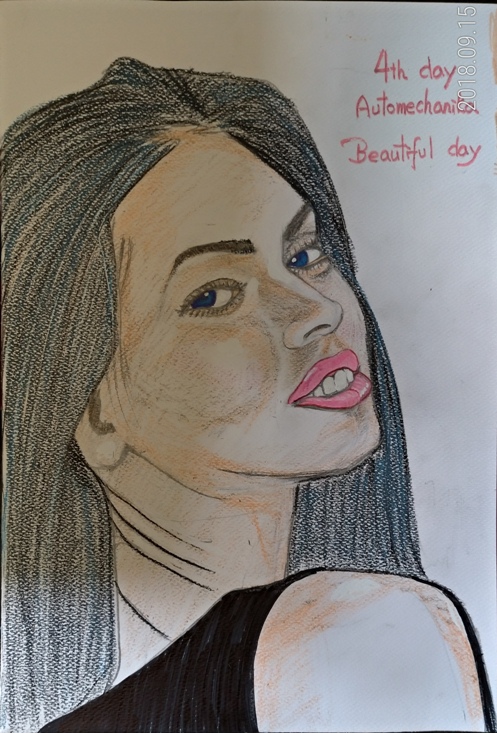 color sketch of Megan Fox